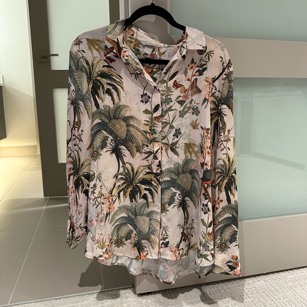 Printed button up shirt